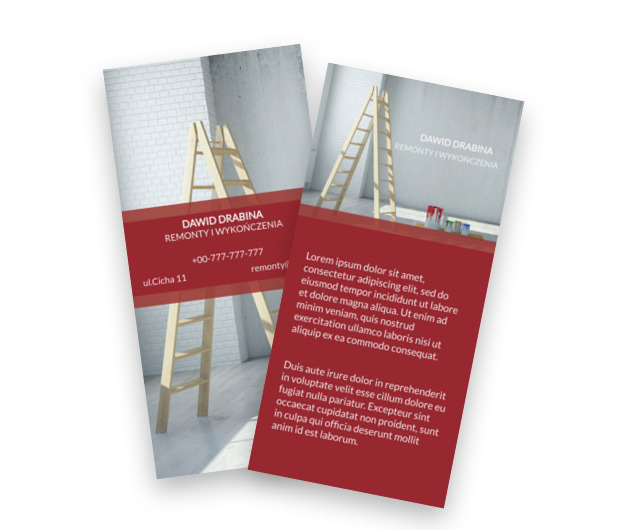 Prace na wysokościach, Budownictwo, Remont Wykończenia - Ulotki Netprint szablony online