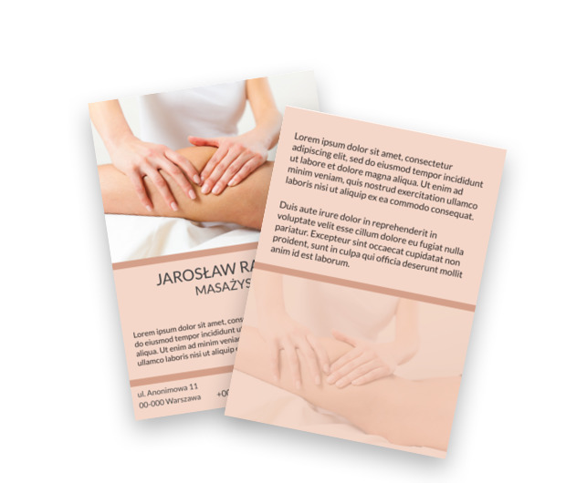 Niecodzienna praktyczność , Medycyna, Masażysta - Ulotki Netprint szablony online