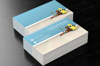 Zabawki na białym tle, Edukacja, Żłobek - Wizytówki Netprint