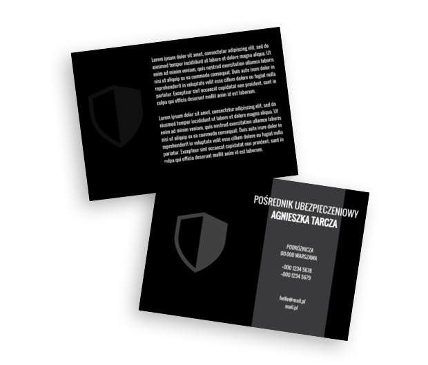 Czarno-szara odznaka, Finanse Ubezpieczenia, Pośrednik ubezpieczeniowy - Ulotki Netprint szablony online