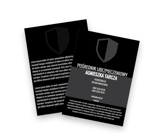 W monochromatycznej nucie, Finanse Ubezpieczenia, Pośrednik ubezpieczeniowy - Ulotki Netprint szablony online
