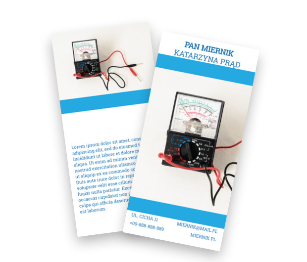 Klarownie, z prądem!, Budownictwo, Elektryk - Ulotki Netprint szablony online