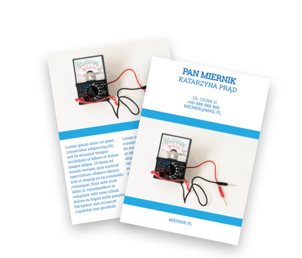 Nie biegnąc pod prąd, Budownictwo, Elektryk - Ulotki Netprint szablony online