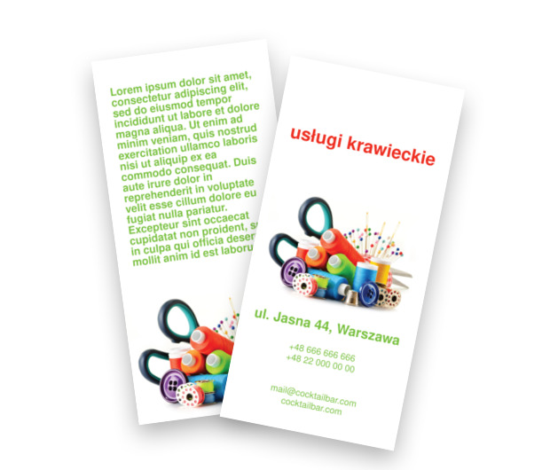 Od nitki do kłębka…, Usługi domowe, Usługi krawieckie - Ulotki Netprint szablony online