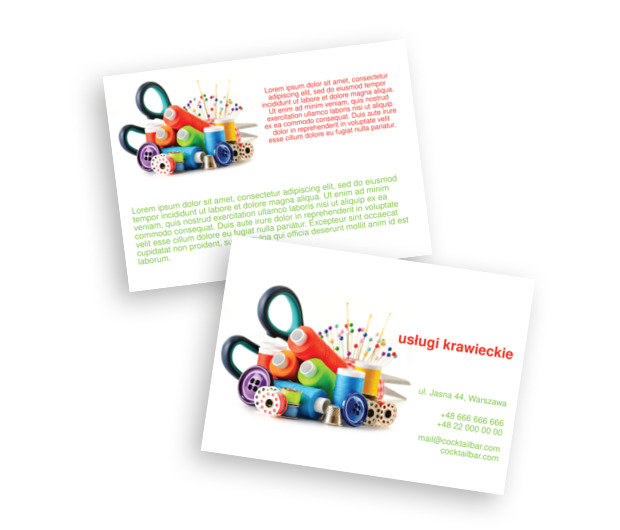 Z miłości do kolorów i jakości, Usługi domowe, Usługi krawieckie - Ulotki Netprint szablony online