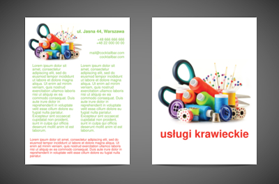 Małe, a cieszy – piękno reklamy, Usługi domowe, Usługi krawieckie - Ulotki Netprint
