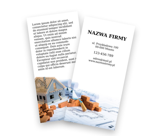 Podwaliny sukcesu. Magia działania., Budownictwo, Skład budowlany - Ulotki Netprint szablony online
