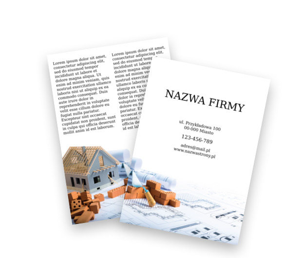 Korzyści budowane od podstaw, Budownictwo, Skład budowlany - Ulotki Netprint szablony online