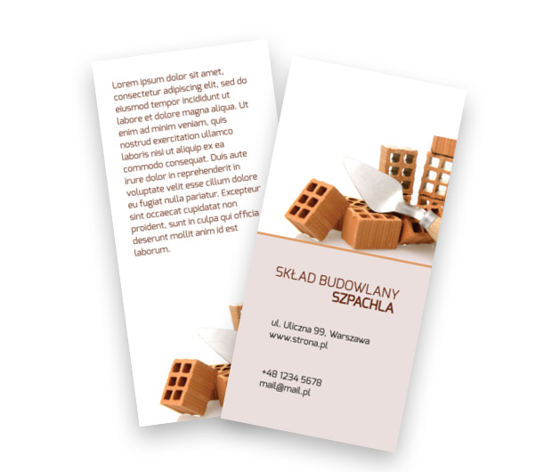 Solidna, murowana podstawa, Budownictwo, Skład budowlany - Ulotki Netprint szablony online