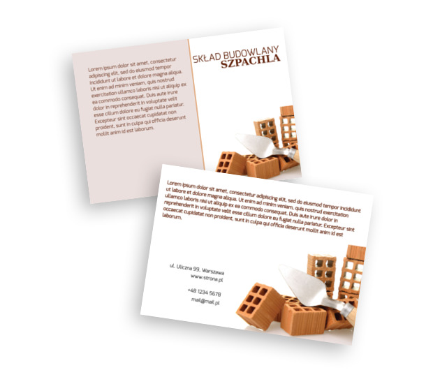 Czerwony jak cegła – solidny jak Ty!, Budownictwo, Skład budowlany - Ulotki Netprint szablony online