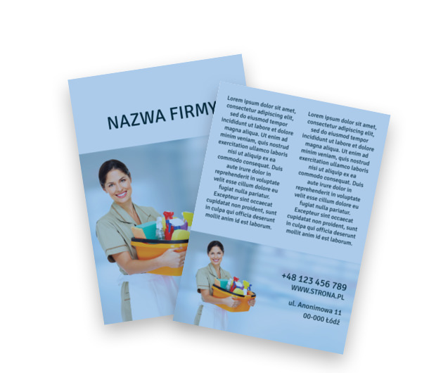 Porządnie wykonana robota, Usługi domowe, Firma Sprzątajaca - Ulotki Netprint szablony online