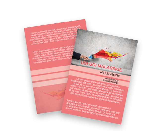 Pomaluję Twój świat, Budownictwo, Usługi malarskie - Ulotki Netprint szablony online