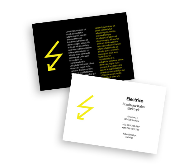 Jak przeszywający cios, Budownictwo, Elektryk - Ulotki Netprint szablony online