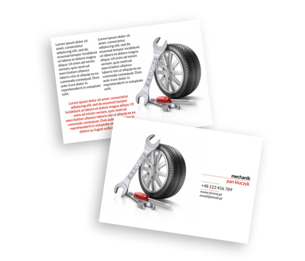 Z narzędziem i fachem w ręku, Motoryzacja, Mechanik - Ulotki Netprint szablony online