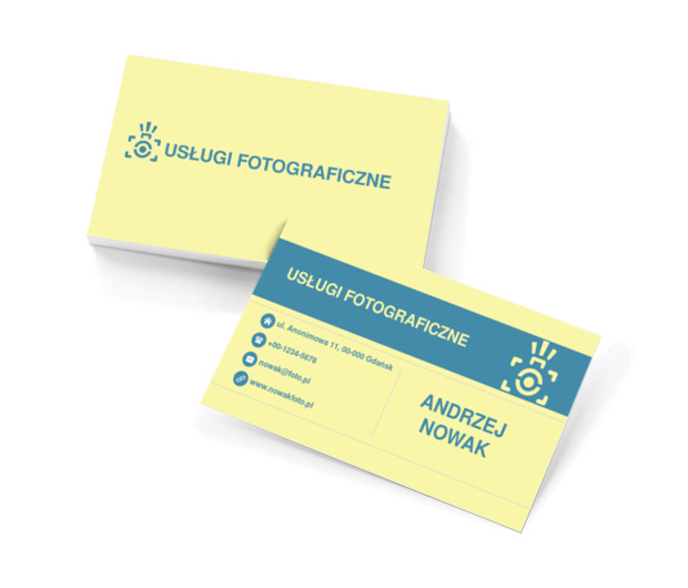 Nazwa na pierwszym planie, Fotografia, Usługi fotograficzne - Wizytówki Netprint szablony online