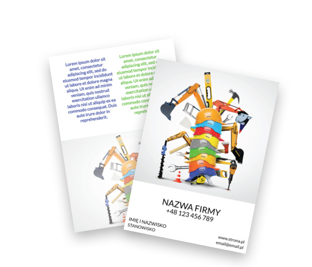 Czas na działanie – chwila dla Ciebie, Budownictwo, Wynajem sprzętu - Ulotki Netprint szablony online