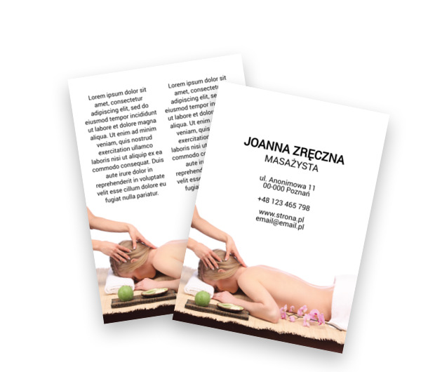 Uroki błogich odpoczynków, Medycyna, Masażysta - Ulotki Netprint szablony online