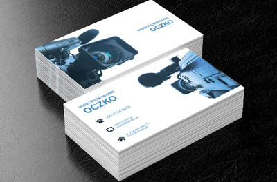 Kamera video z niebieskim filtrem, Fotografia, Wideofilmowanie - Wizytówki Netprint