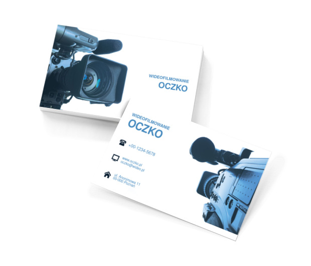 Kamera video z niebieskim filtrem, Fotografia, Wideofilmowanie - Wizytówki Netprint szablony online