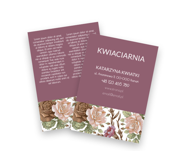 We florystycznej nucie, Motywy, Roślinne - Ulotki Netprint szablony online