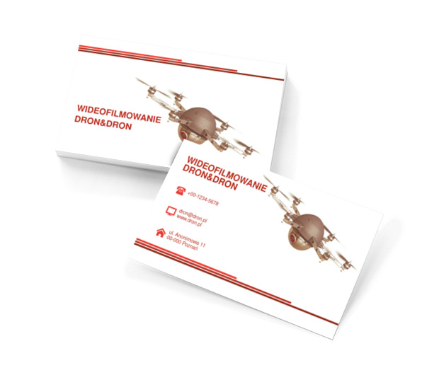 Interesujący dron, Fotografia, Wideofilmowanie - Wizytówki Netprint szablony online