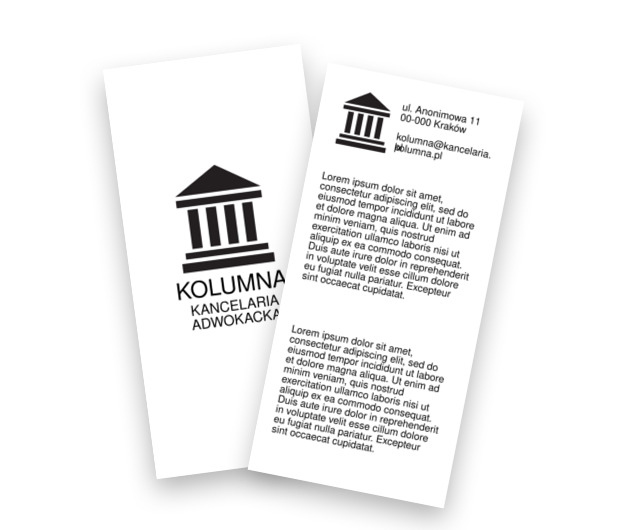 Podstawą będzie tu prawo, Prawo, Kancelaria adwokoacka - Ulotki Netprint szablony online