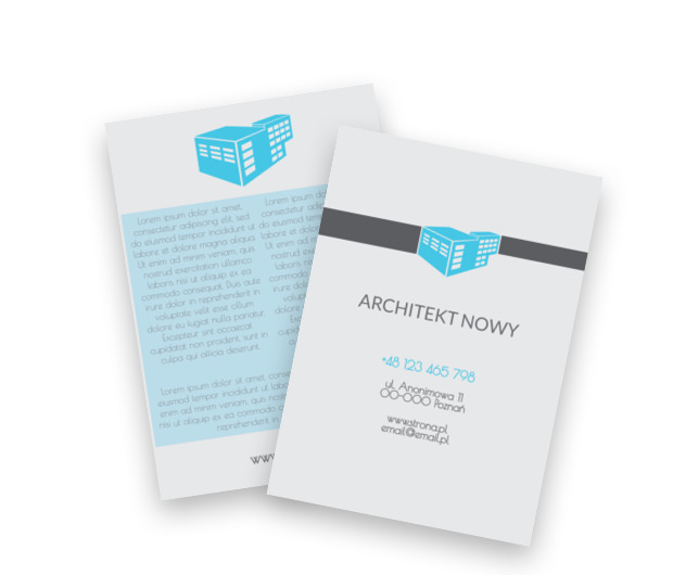 W pionie turkusowego świata budownictwa, Budownictwo, Architektura - Ulotki Netprint szablony online