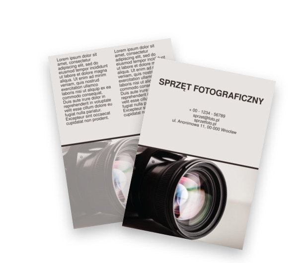 Z obiektywem na śnieżnobiałym tle , Fotografia, Sprzęt fotograficzny - Ulotki Netprint szablony online