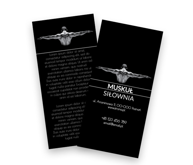  Klasyczna czerń, biel i szarość – moc i siła., Zdrowie i Uroda, Siłownia - Ulotki Netprint szablony online
