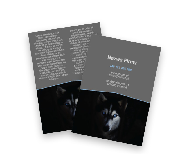 Sztuka magii wilczych spojrzeń, Motywy, Zwierzęta - Ulotki Netprint szablony online