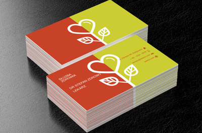 Dwu kolorowe serce, Medycyna, Lekarz - Wizytówki Netprint