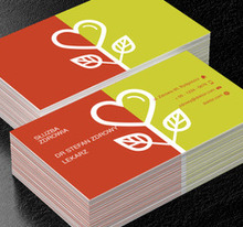 Dwu kolorowe serce, Medycyna, Lekarz - Wizytówki Netprint