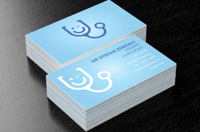 Uśmiechnięty stetoskop, Medycyna, Lekarz - Wizytówki Netprint