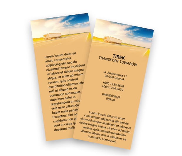 Nowe drogi, nowe horyzonty, Transport, Transport Towarów  - Ulotki Netprint szablony online