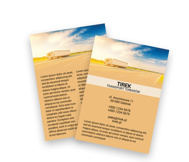 Pozwolenia na długą jazdę, Transport, Transport Towarów  - Ulotki Netprint szablony online