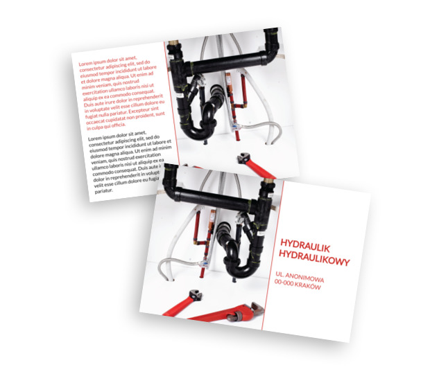 Częściowo pozbawione mocy, Usługi domowe, Hydraulik - Ulotki Netprint szablony online