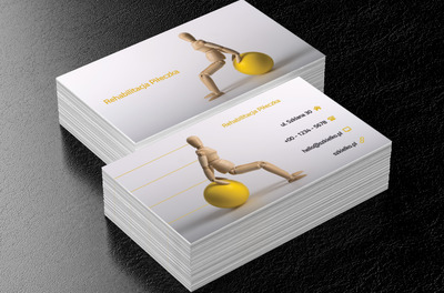 Drewniany manekin na piłce, Medycyna, Rehabilitacja - Wizytówki Netprint