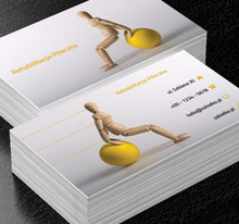Drewniany manekin na piłce, Medycyna, Rehabilitacja - Wizytówki Netprint
