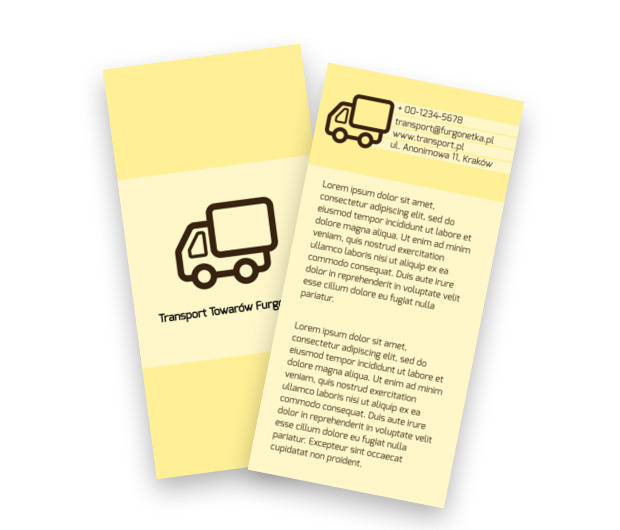W przyciągających dostawach, Transport, Transport Towarów  - Ulotki Netprint szablony online