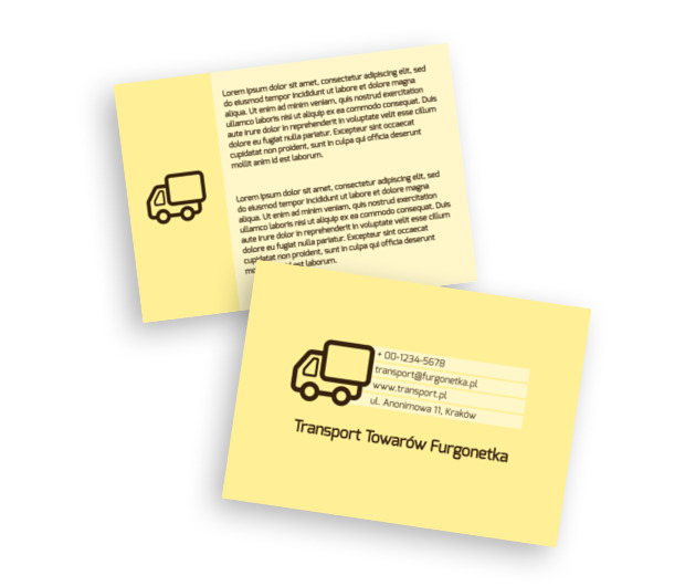 Goniąc za lepszym jutrem, Transport, Transport Towarów  - Ulotki Netprint szablony online