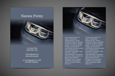 Motoryzacyjna ulotka reklamowa, Transport, Wypożyczalnia samochodów - Ulotki Netprint