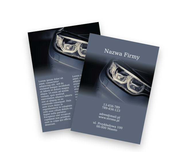 Motoryzacyjna ulotka reklamowa, Transport, Wypożyczalnia samochodów - Ulotki Netprint szablony online