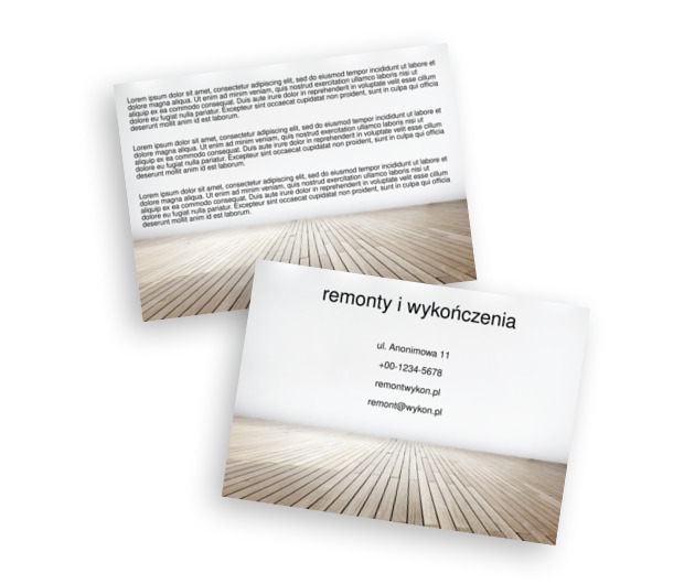 Parkiet widziany z perspektywy, Budownictwo, Remont Wykończenia - Ulotki Netprint szablony online