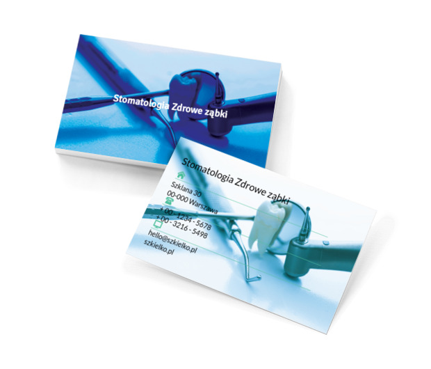 Ząb pomiędzy narzędziami , Medycyna, Stomatologia - Wizytówki Netprint szablony online