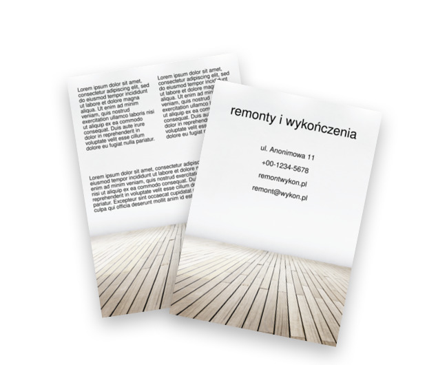 Podstawą - porządna podłoga, Budownictwo, Remont Wykończenia - Ulotki Netprint szablony online