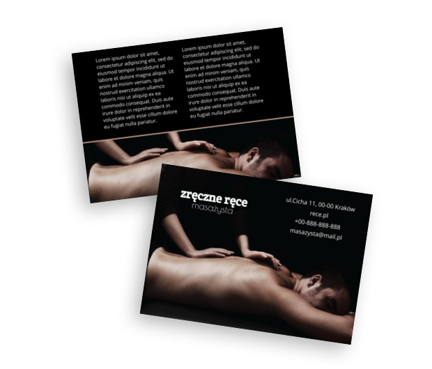 Chwile spędzone na relaksie, Medycyna, Masażysta - Ulotki Netprint szablony online