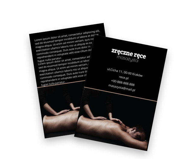 Doskonała szansa na relaks, Medycyna, Masażysta - Ulotki Netprint szablony online