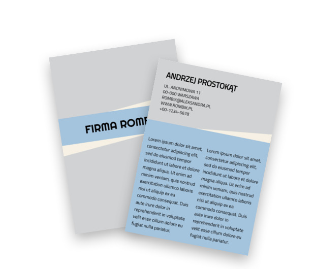 W firmie o niebieskim oku, Motywy, Uniwersalne - Ulotki Netprint szablony online