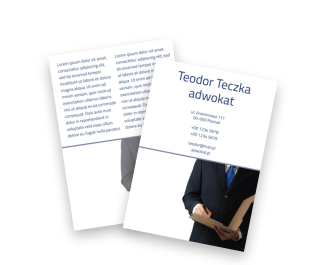 Licząc na siebie. Akt prawdy., Prawo, Adwokat - Ulotki Netprint szablony online