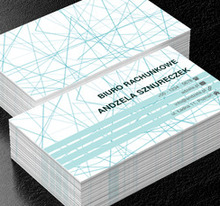 Zielony sznurem na białym tle, Motywy, Abstrakcja - Wizytówki Netprint